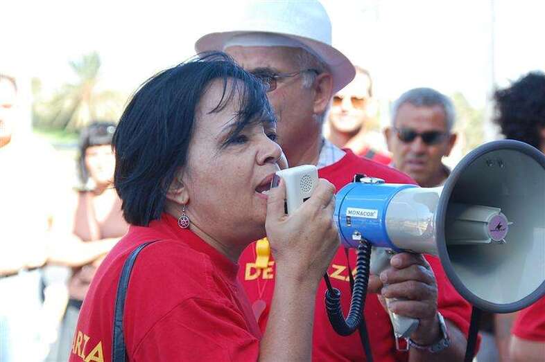 Imagen de archivo de la presidenta de la plataforma de afectados de Ojos de Garza por la ampliación del Aeropuerto (Foto TA)